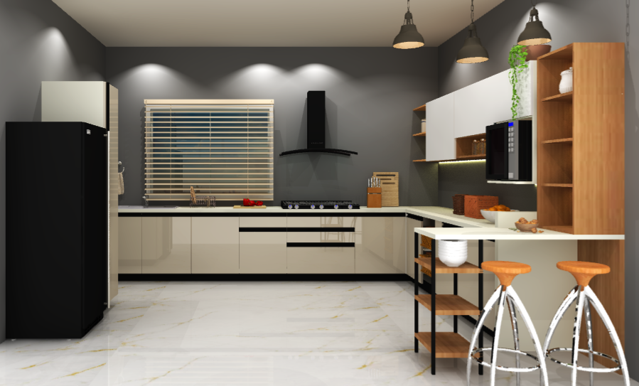 Island With Open Storage Breakfast Table Provision