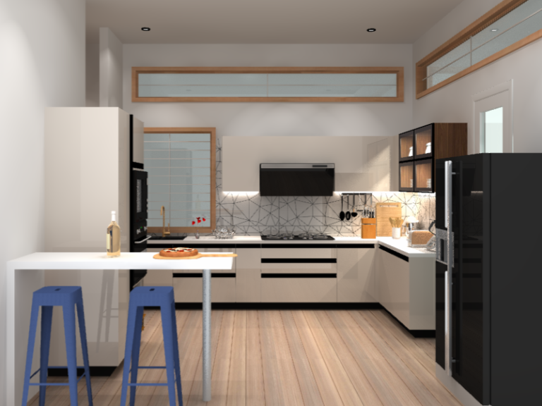 Open Island Ideal For Medium Size Kitchen With No Storaoge 768x576