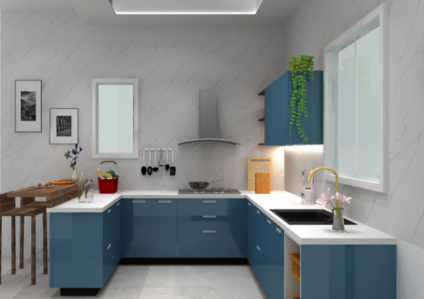 Open U Shape Kitchen Concept 600x424